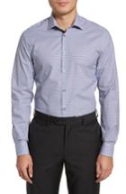 Men's John Varvatos Star Usa Slim Fit Stretch Check Dress Shirt .5r - Blue