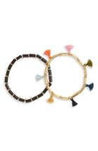 Women's Madewell Bead & Tassel Set Of 2 Bracelets