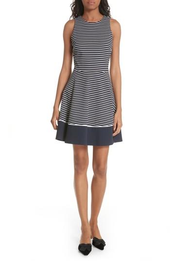 Women's Kate Spade New York Stripe Ponte Fit & Flare Dress - Blue