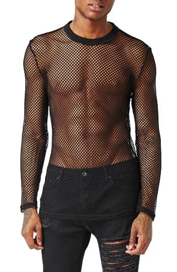 Men's Topman Aaa Collection Mesh T-shirt - Black