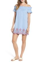 Women's Vineyard Vines Off The Shoulder Embroidered Dress - Blue