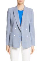 Women's Max Mara Ballata Check Wool Blazer - Blue