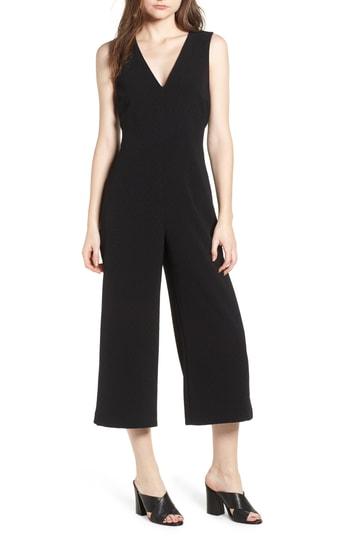 Women's Astr The Label Tie Waist Crop Jumpsuit - Black