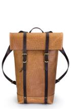 Men's Ezra Arthur Keystone Brass Detail Leather Rucksack -