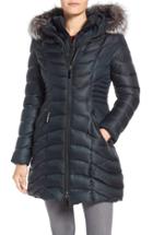 Women's Dawn Levy Genuine Fox Fur Trim Down Parka - Green