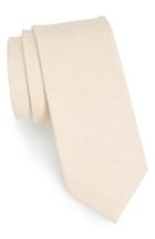 Men's The Tie Bar Solid Linen & Silk Tie, Size - Beige
