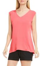 Women's Vince Camuto Mixed Media Top, Size - Coral