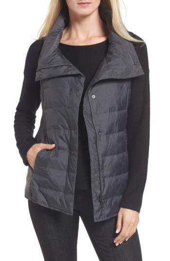 Women's Eileen Fisher Stand Collar Vest - Grey