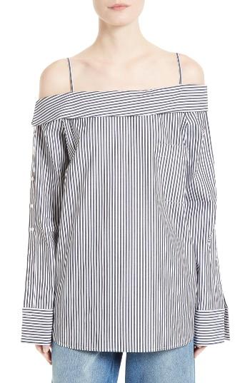 Women's Robert Rodriguez Off The Shoulder Stripe Shirt