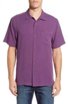 Men's Tommy Bahama Royal Bermuda Standard Fit Silk Blend Camp Shirt, Size - Purple