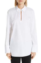Women's Lafayette 148 New York Agatha Keyhole Blouse - White