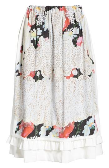 Women's Comme Des Garcons Print Midi Skirt