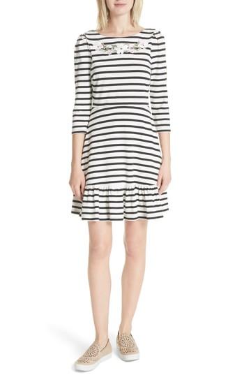 Women's Kate Spade New York Stripe Fit & Flare Dress - Black