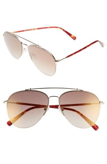 Women's D'blanc The Last 57mm Aviator Sunglasses - Toffee/ Brown