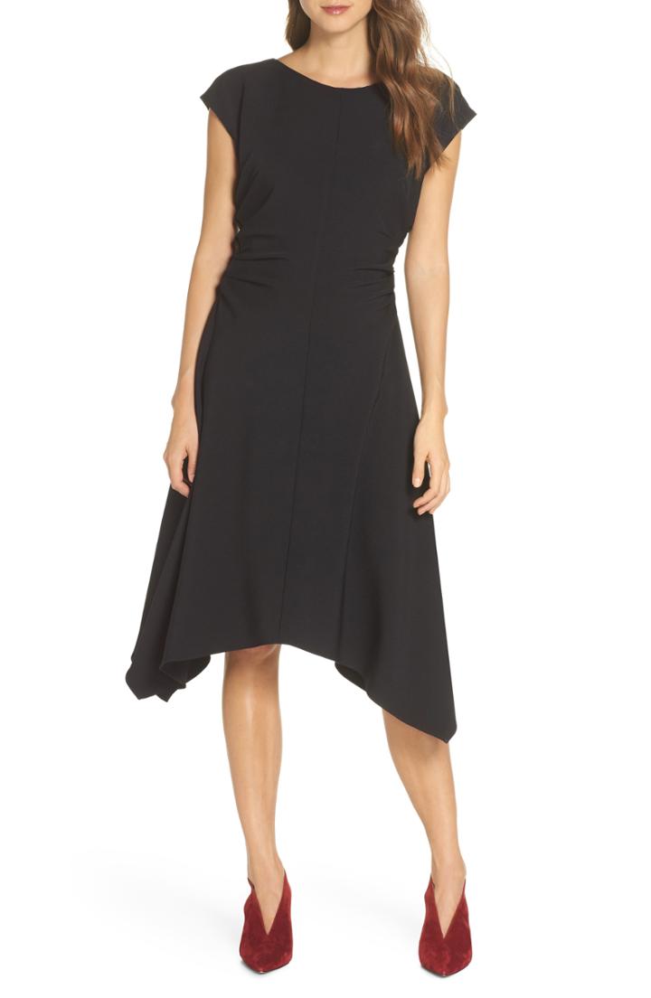 Women's Julia Jordan Ruched Stretch Crepe Fit & Flare Dress
