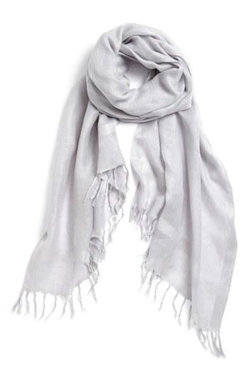 Halogen Linen Blend Scarf Womens Grey Sconce One Size