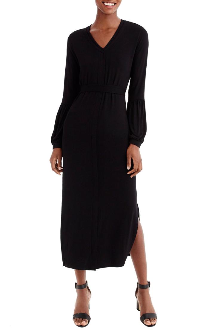 Women's Universal Standard For J.crew Bubble Sleeve Jersey Maxi Dress