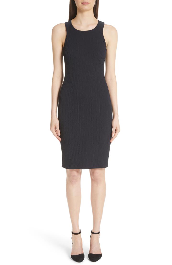 Women's Emporio Armani Stretch Jacquard Tank Dress Us / 46 It - Blue
