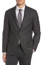 Men's John W. Nordstrom Traditional Fit Microcheck Wool Sport Coat S - Black