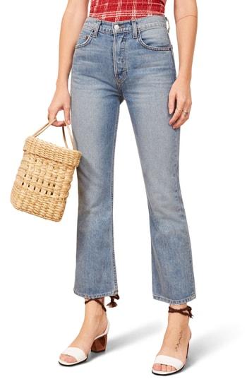 Women's Reformation Jordi Ankle Kick Flare Jeans - Blue