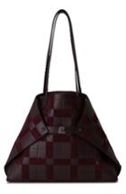 Akris Medium Ai Leather Shoulder Tote - Burgundy