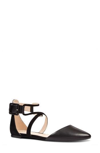 Women's Nine West Zayday Ankle Strap Flat M - Black