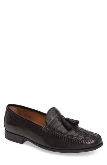 Men's Johnston & Murphy Cresswell Woven Tassel Loafer M - Black