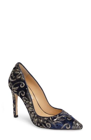 Women's Badgley Mischka Marilou Pointy Toe Pump M - Blue