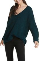 Women's Free People Lofty V-neck Sweater - Blue/green