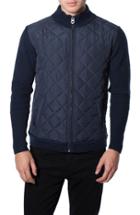Men's 7 Diamonds 'gatti' Quilted Panel Lambswool Knit Jacket