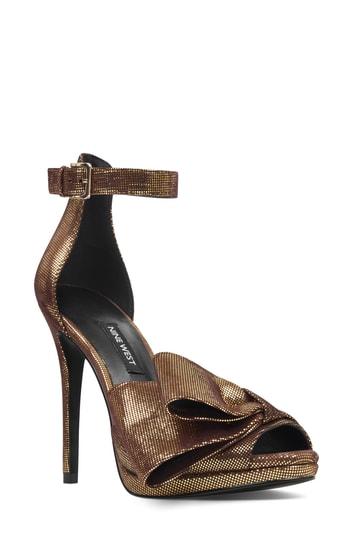 Women's Nine West Bellen Ankle Strap Sandal M - Metallic