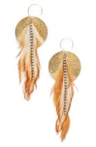 Women's Serefina Feather Disk Drop Earrings