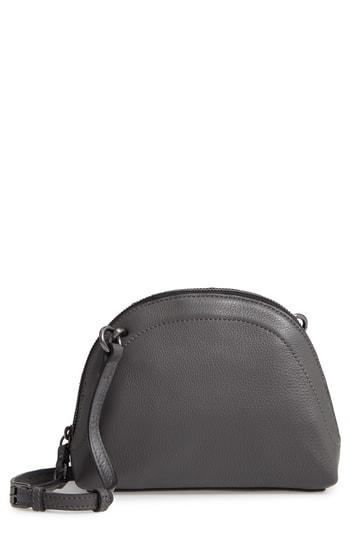 Vince Camuto Katja Leather Half-moon Crossbody Bag - Grey