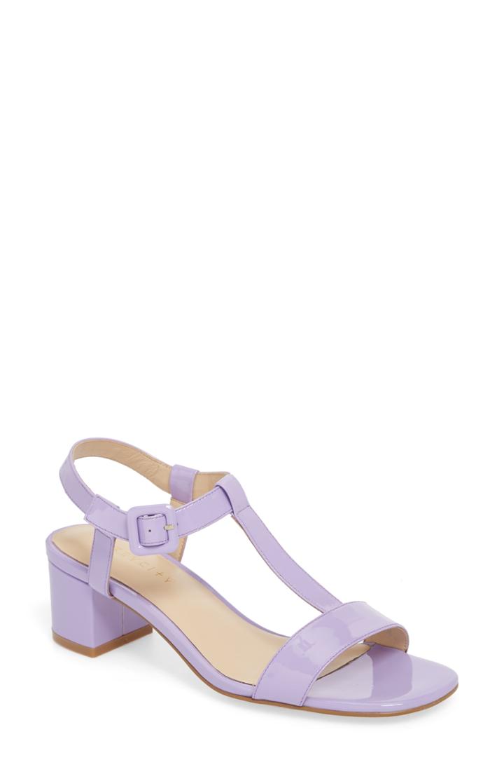 Women's Grey City T-strap Sandal .5 M - Purple