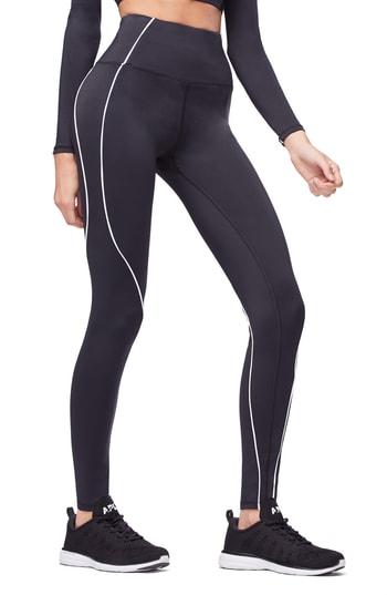 Women's Good American Piped High Waist Leggings - Black