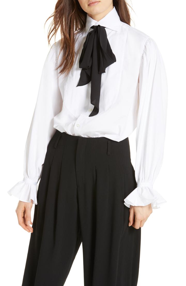 Women's Polo Ralph Lauren Tie Neck Cotton Blouse
