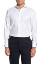 Men's Lorenzo Uomo Trim Fit Basket Weave Dress Shirt - 34 - White