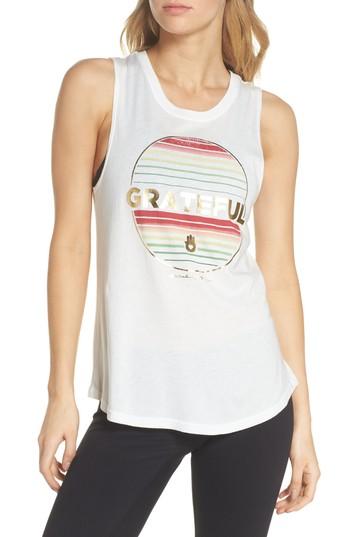 Women's Spiritual Gangster Grateful Muscle Tee - White