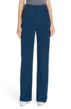 Women's La Vie Rebecca Taylor Straight Leg Corduroy Pants - Blue/green