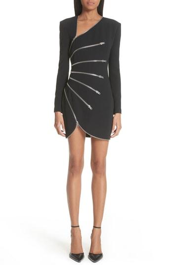 Women's Alexander Wang Zip Detail Crepe Dress - Black