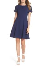 Women's Eliza J Button Yoke Fit & Flare Dress - Blue