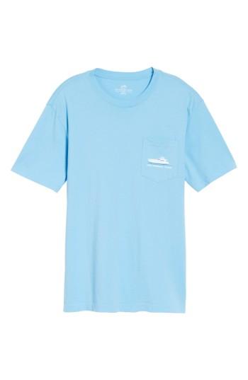 Men's Southern Tide Yacht Week Graphic Pocket T-shirt, Size - Blue