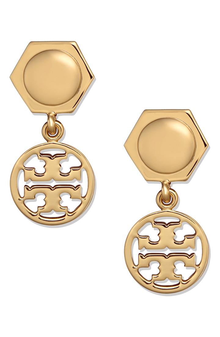Women's Tory Burch Logo Circle Drop Earrings