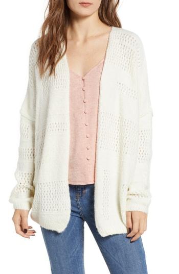 Women's Dreamers By Debut Open Stitch Cardigan - Ivory
