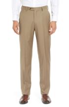 Men's Berle Flat Front Solid Wool Trousers X 30 - Brown