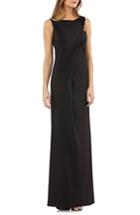 Women's Kay Unger Sleeveless Stretch Crepe Gown - Black