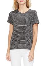 Women's Vince Camuto Stripe Drapey Jersey Tee - Black