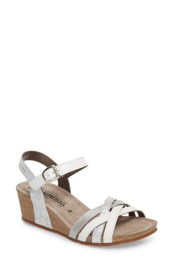 Women's Mephisto Mado Wedge Sandal M - White