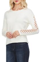 Women's Vince Camuto Asymmetrical Shoulder Cutout Turtleneck Cotton Blend Sweater - Grey
