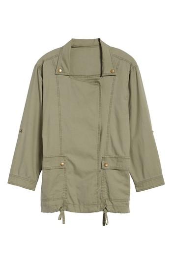 Women's Caslon Roll Sleeve Utility Jacket, Size - Green